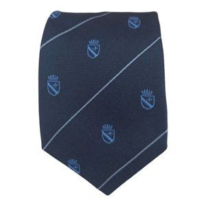 JOHN VARVATOS Black Striped Emblem Silk Slim Tie USA 59"/ 2.4" EC